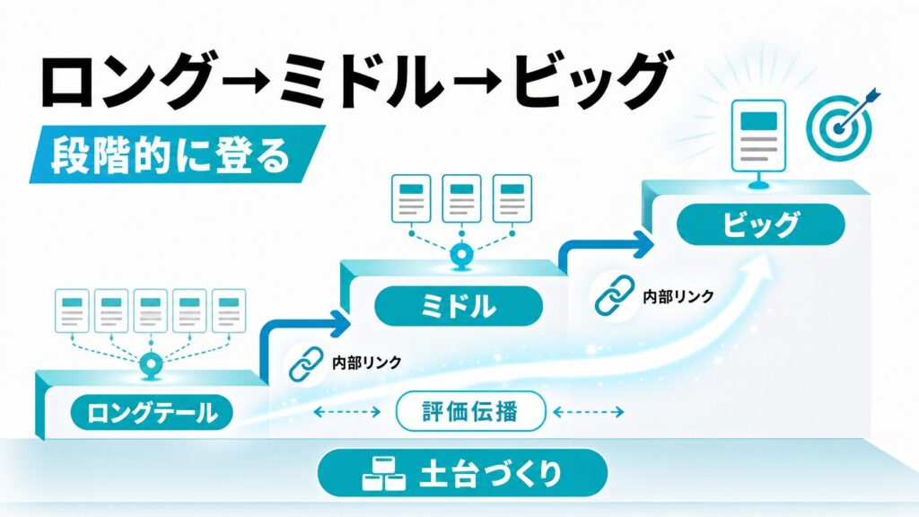 王道戦略:ロングテール→ミドル→ビッグの順に登る