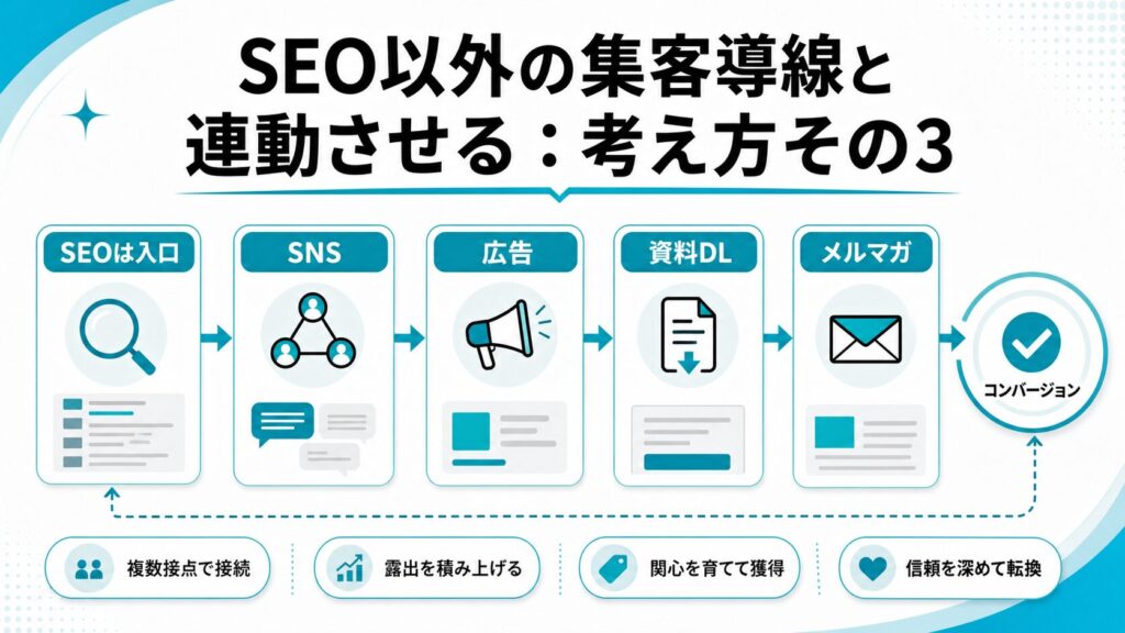 SEO以外の集客導線と連動させる