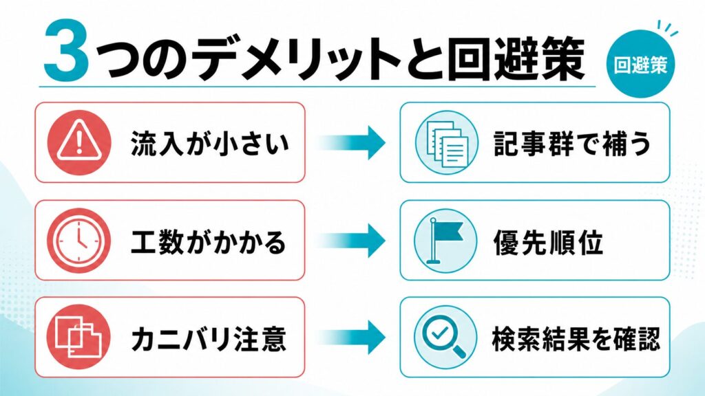 ロングテールキーワードの3つのデメリットと回避策