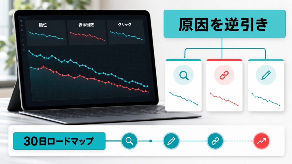 下落タイプ別・原因切り分け診断表