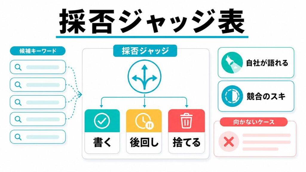 ロングテールの「採否ジャッジ表」と向かない人・ケース