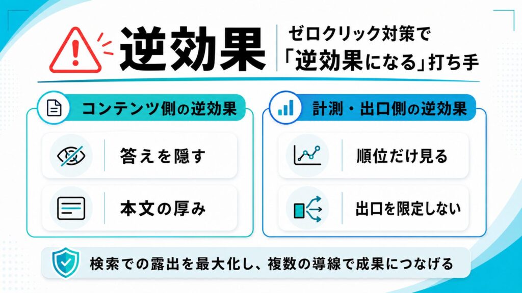 ゼロクリック対策で「逆効果になる」