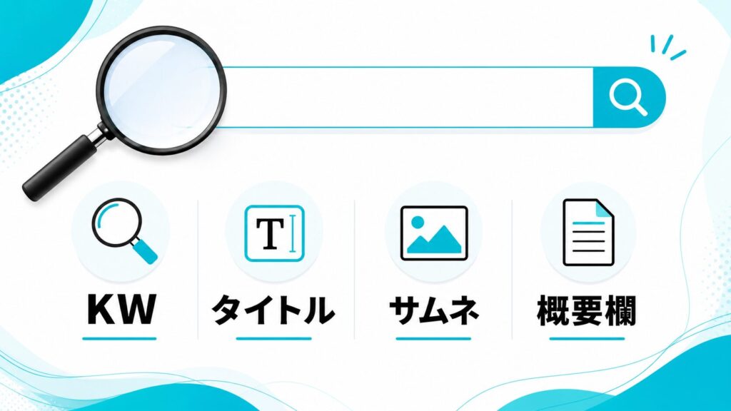YouTube内SEO:キーワード・タイトル・サムネイルの最適化