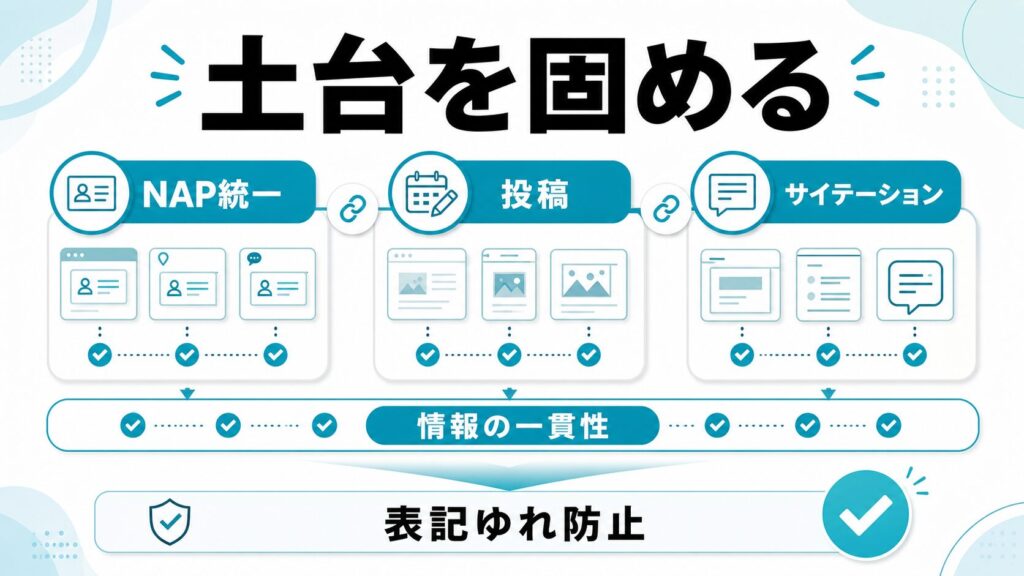 NAP統一・投稿・サイテーションで土台を固める